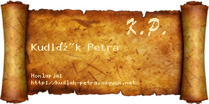Kudlák Petra névjegykártya